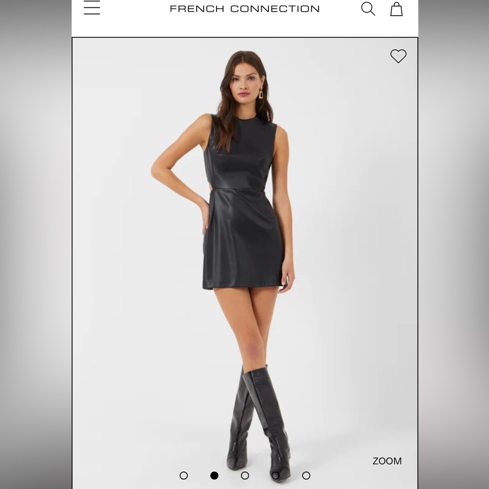 French Connection | NEW with tags! Crolenda PU Cut Out Dress in Black leather